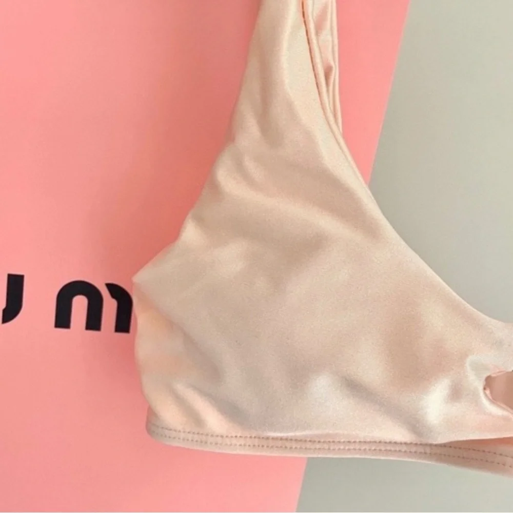 Miu Miu Pale Pink Satin Bikini Set